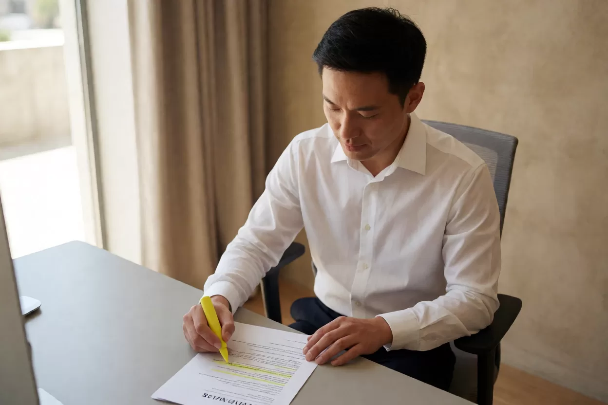 求职者在打印的求职信上标注具体项目案例与数据