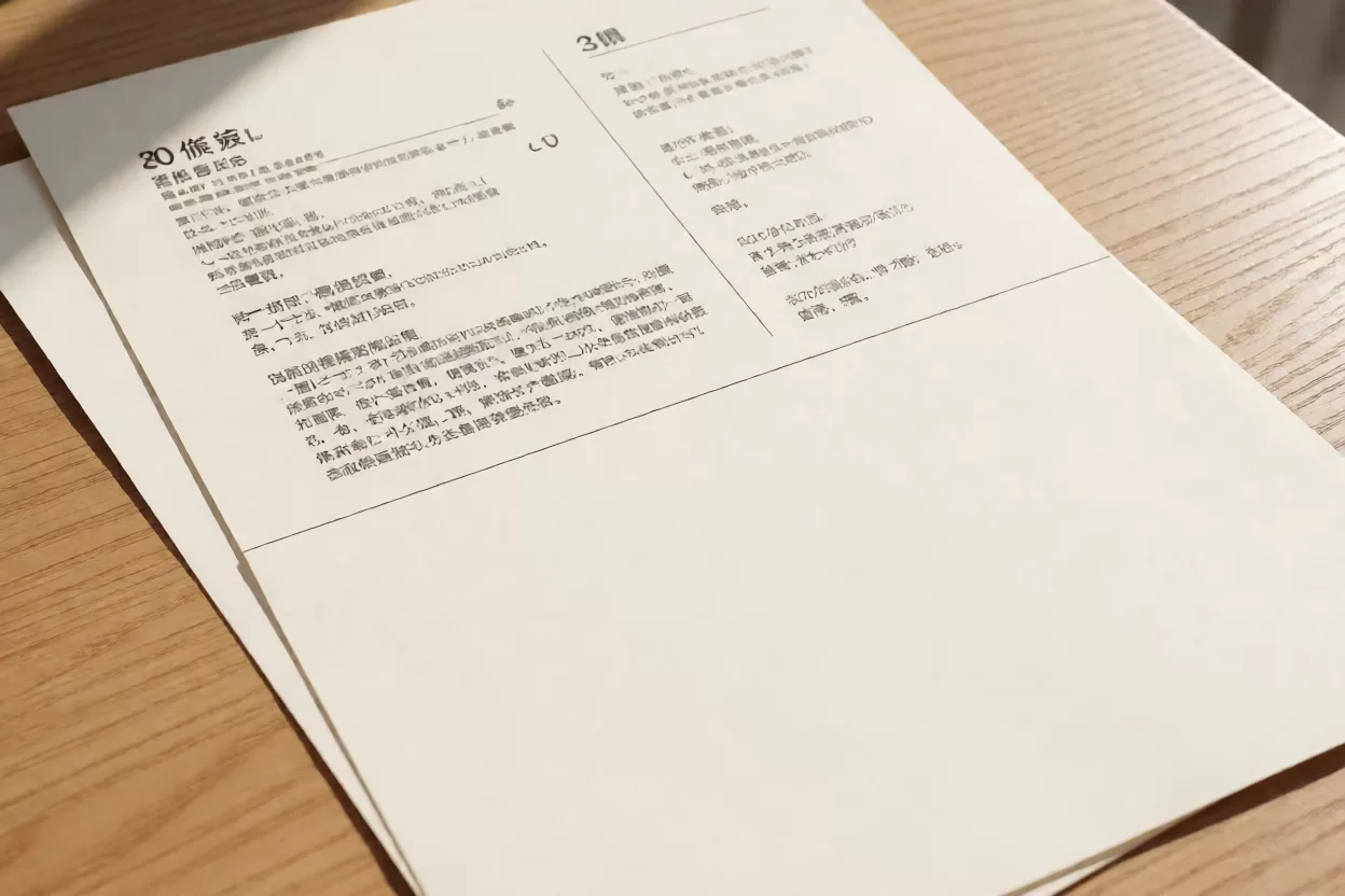 简历表格跨页断裂导致排版错乱的打印件